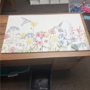 Floral and Hummingbird Canvas Art